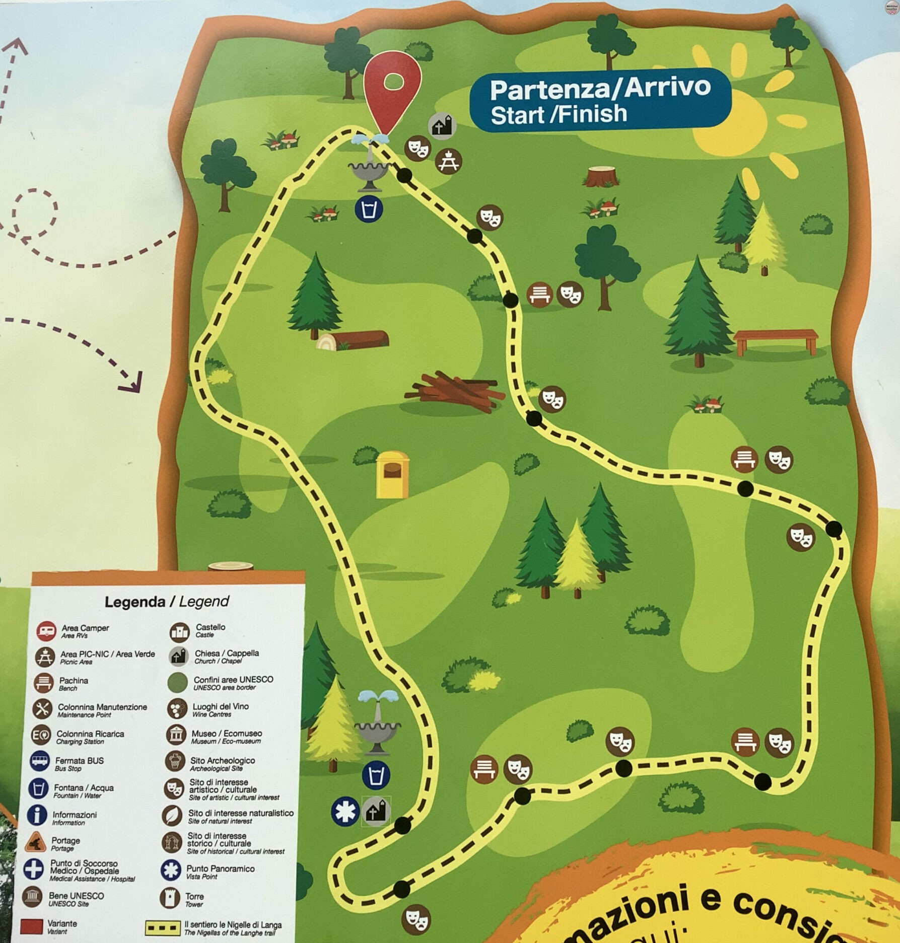 Il Sentiero delle Nigelle: Un'affascinante percorso di legno nelle Langhe! - descrizione grafica del percorso